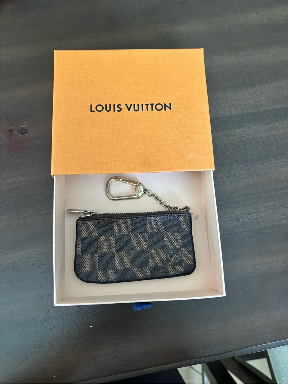 Louis Vuitton Damier Ebene Zip Key & Card Pouch in Brown